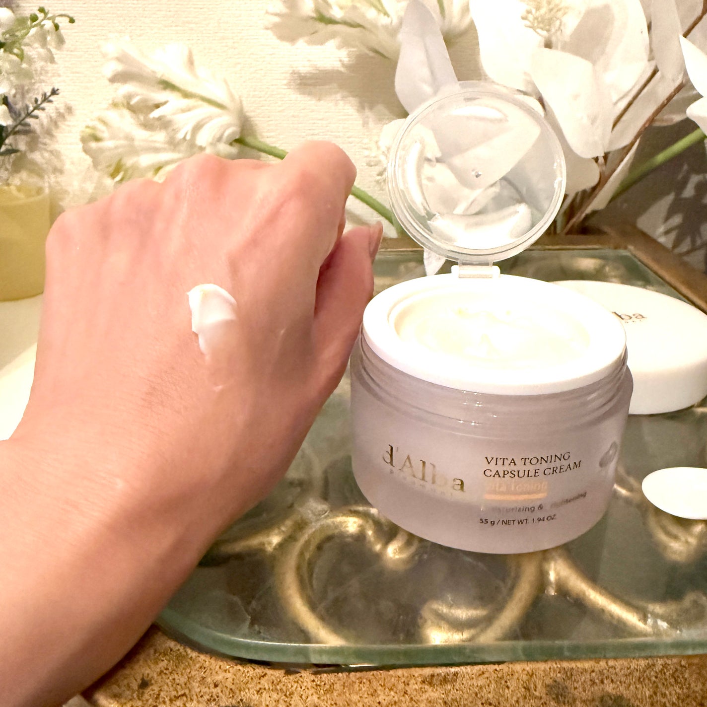 ビタトーニングカプセルクリーム/ダルバ/フェイスクリームを使ったクチコミ(3枚目)