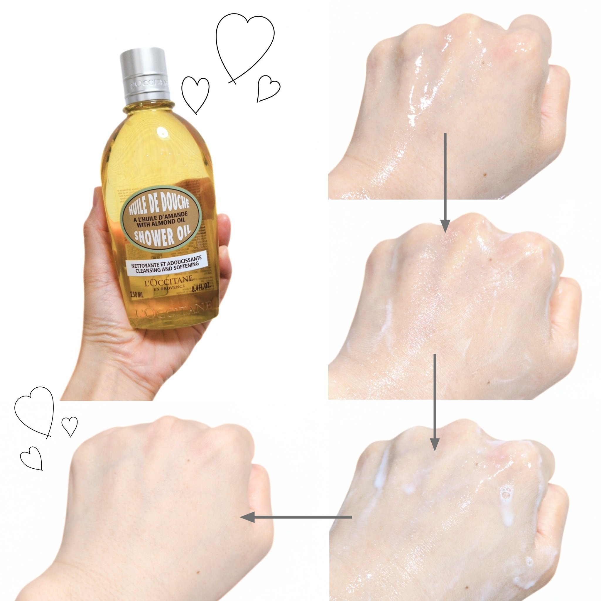 アーモンド モイスチャライジングシャワーオイル/L'OCCITANE/ボディソープを使ったクチコミ（3枚目）