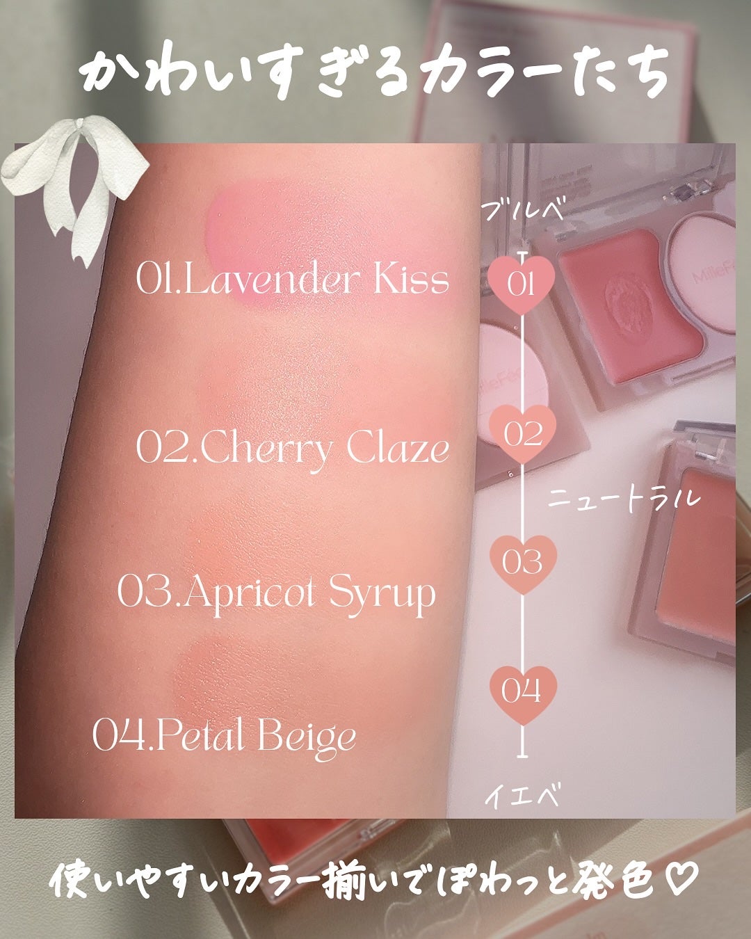 ジューシーグロウバーム/MilleFée/ジェル・クリームチークを使ったクチコミ(3枚目)