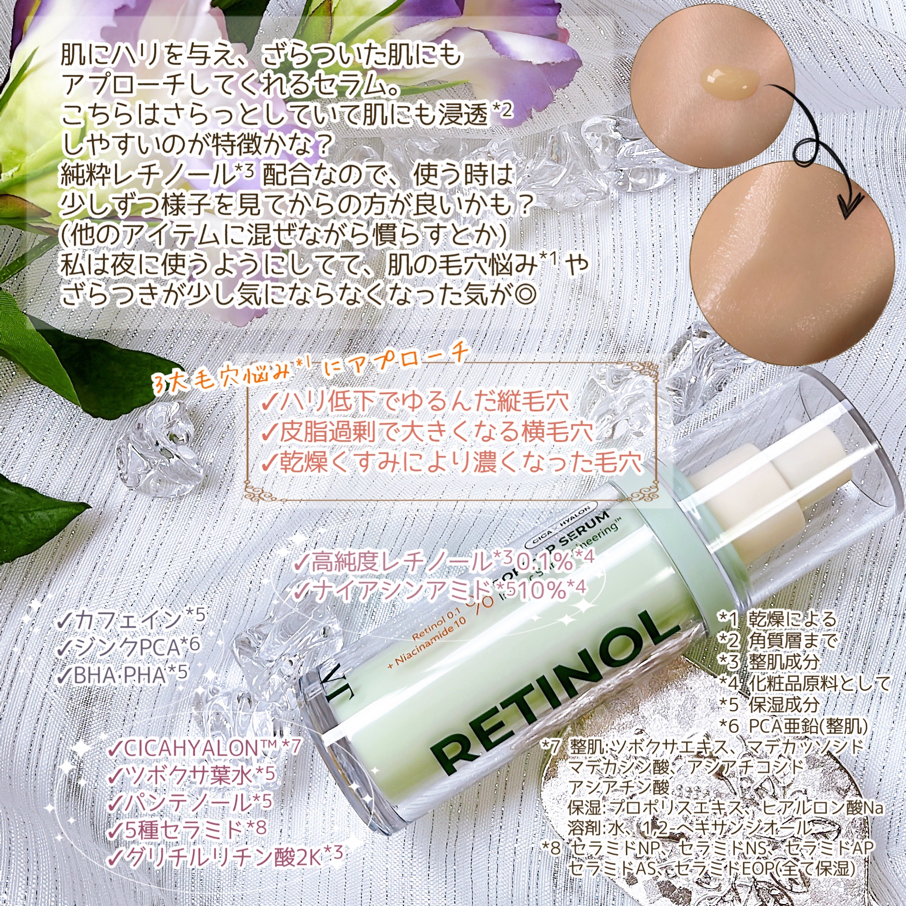 シカレチノールポアアップセラム/VT/美容液を使ったクチコミ（3枚目）
