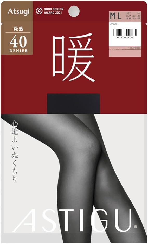 アスティーグ 暖 40デニール ブラック M-L