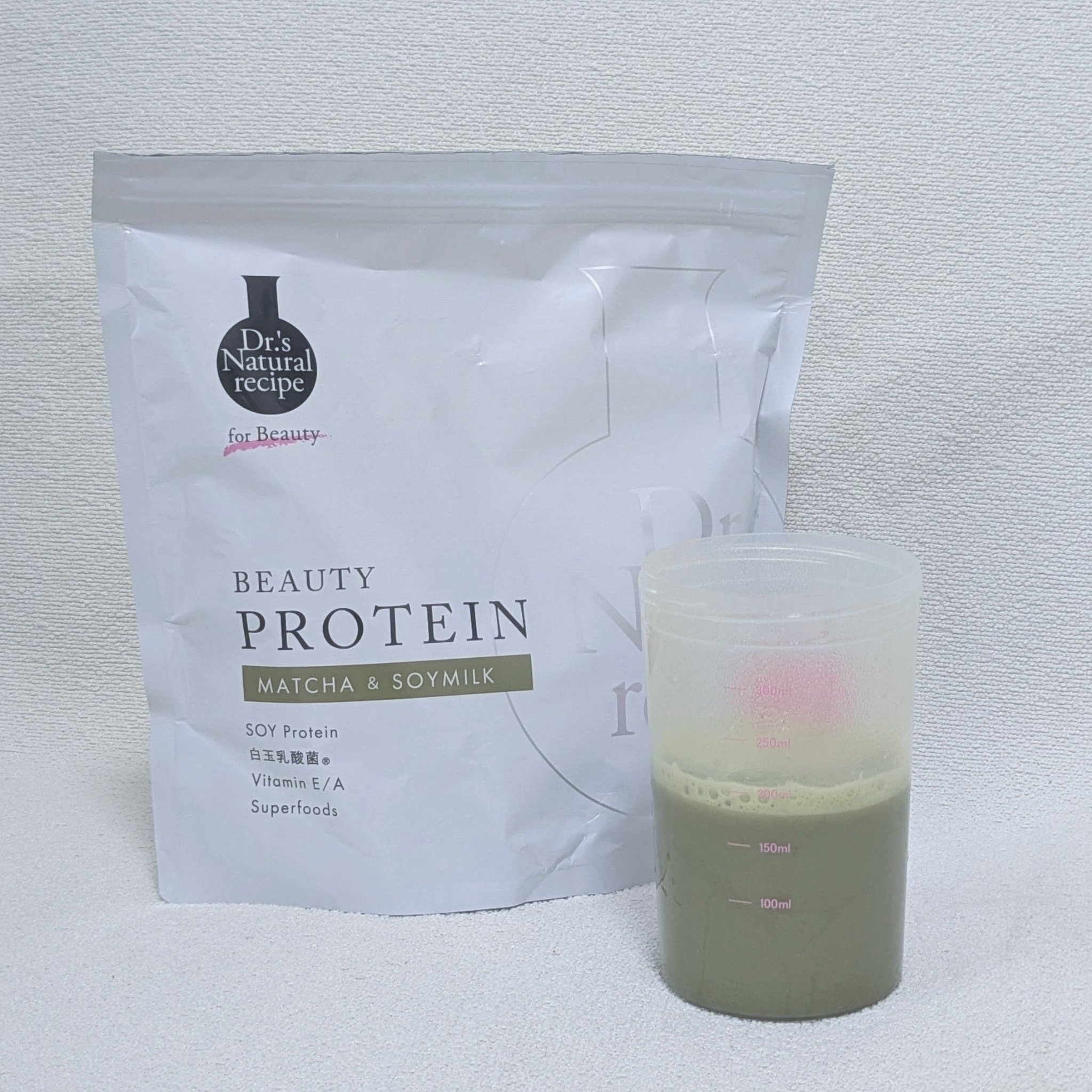 ドクターズナチュラルレシピ 美容プロテイン 抹茶豆乳味/ドクターズ ナチュラル レシピ/ソイプロテインを使ったクチコミ（3枚目）