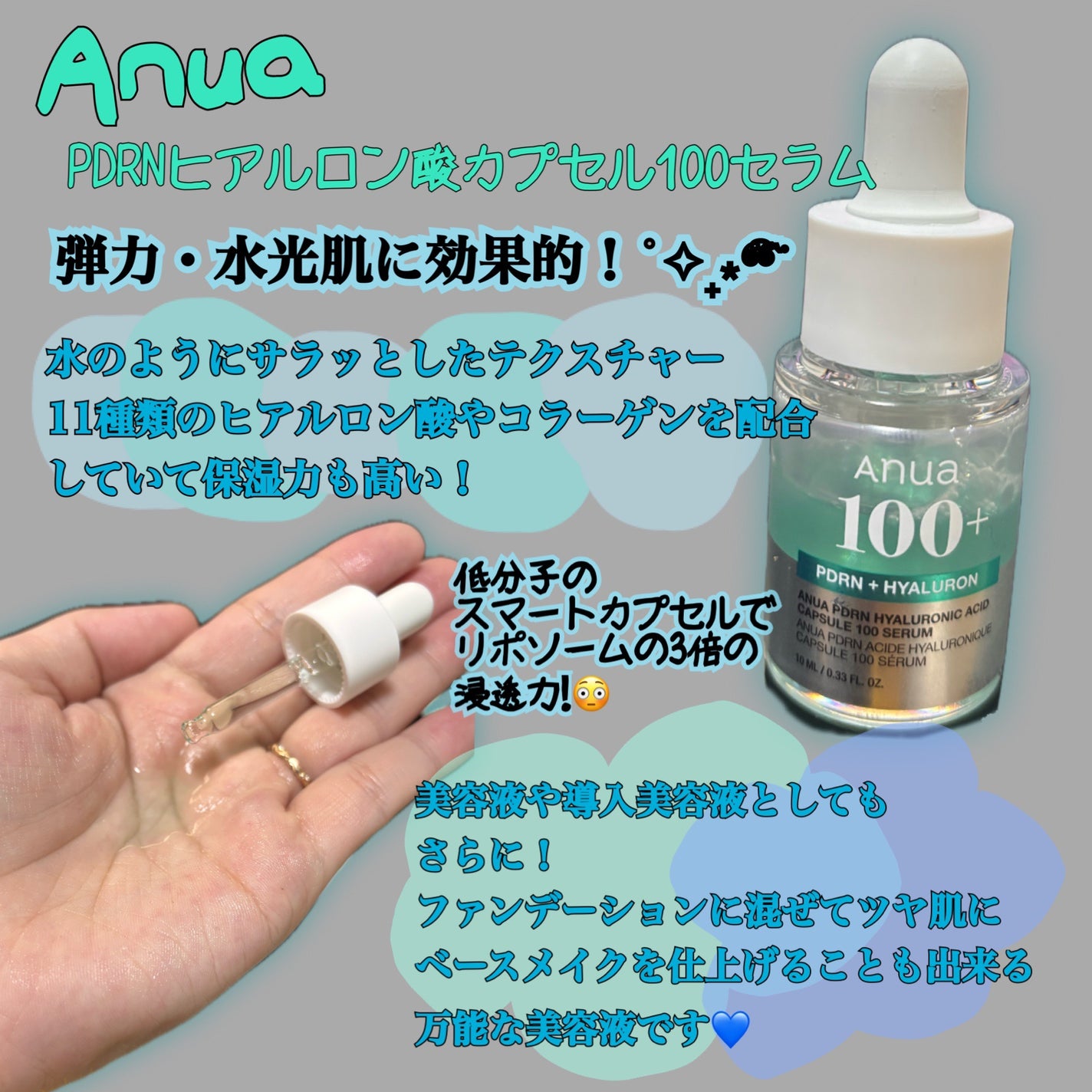 PDRNヒアルロン酸カプセル100セラム/Anua/美容液を使ったクチコミ(2枚目)