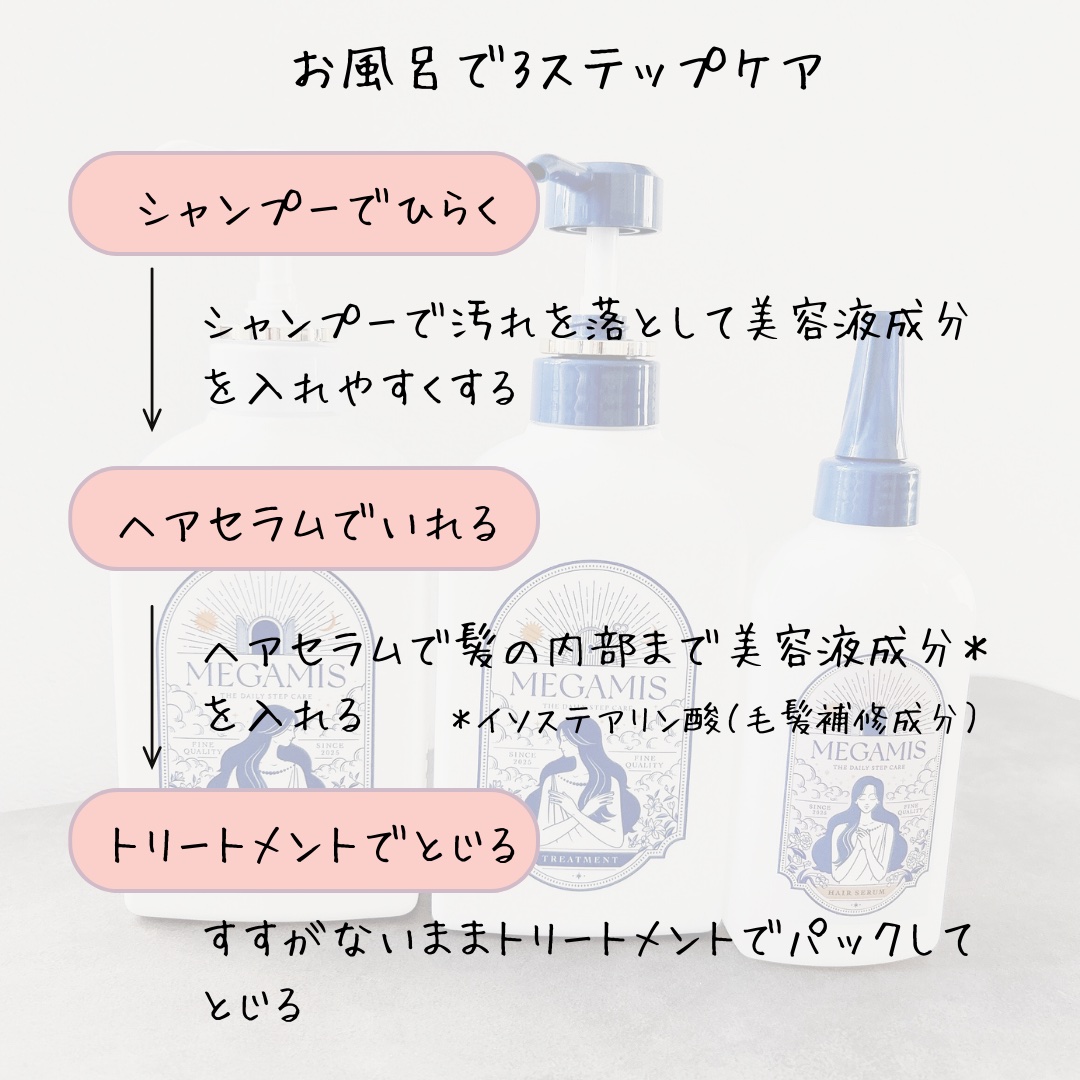 MEGAMIS ヘアセラム/MEGAMIS/洗い流すヘアトリートメントを使ったクチコミ（3枚目）