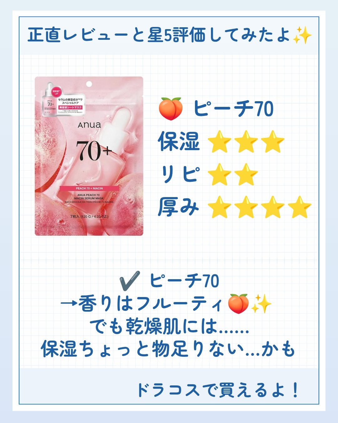 桃70%ナイアシンシートマスク/Anua/シートマスク・パックを使ったクチコミ(4枚目)