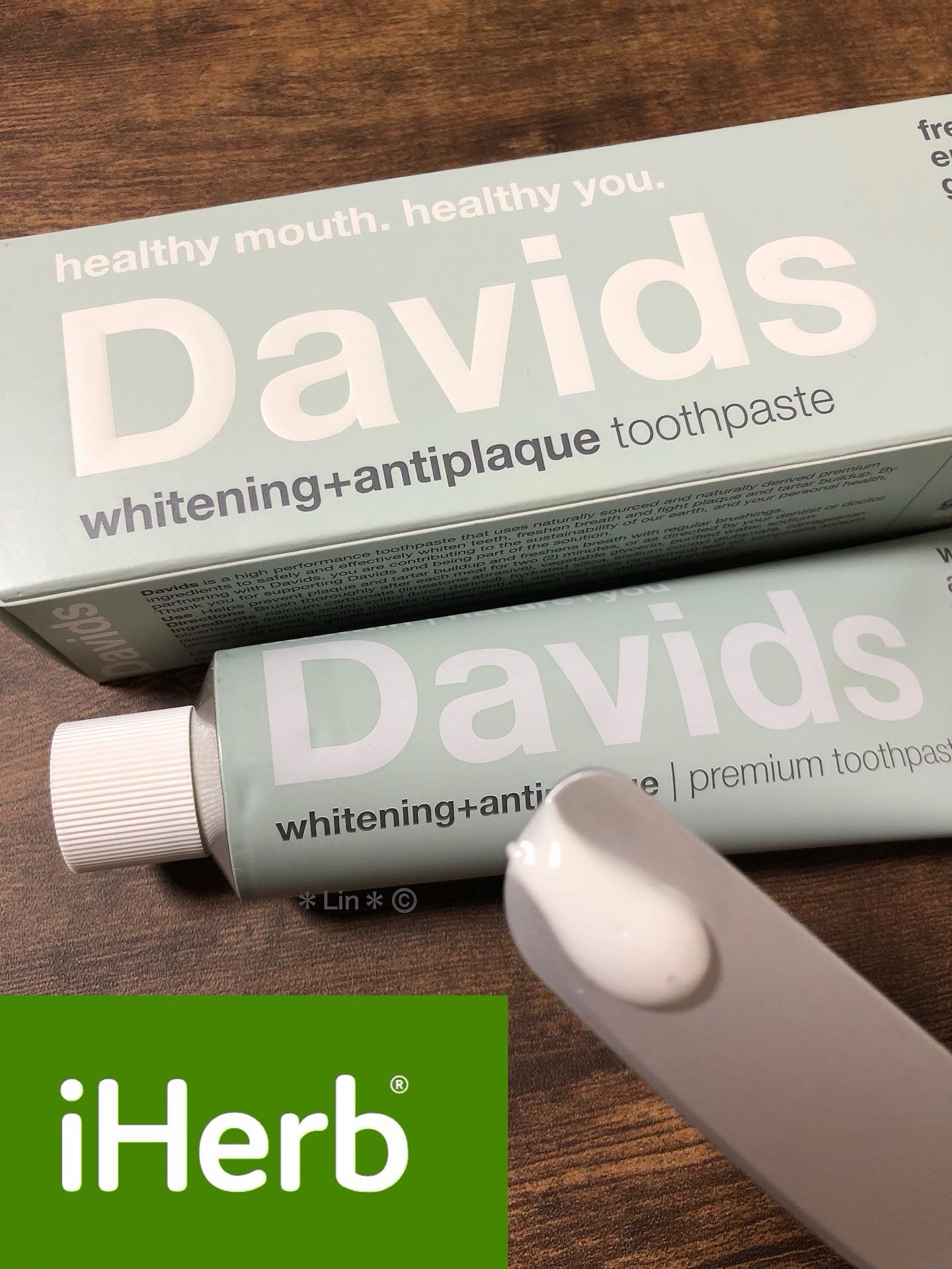 Davids ホワイトニングトゥースペースト ペパーミントのクチコミ「本日の#iherb購入品 #iherb歴9年 

#davids
#歯磨きペースト

iher.....」（1枚目）