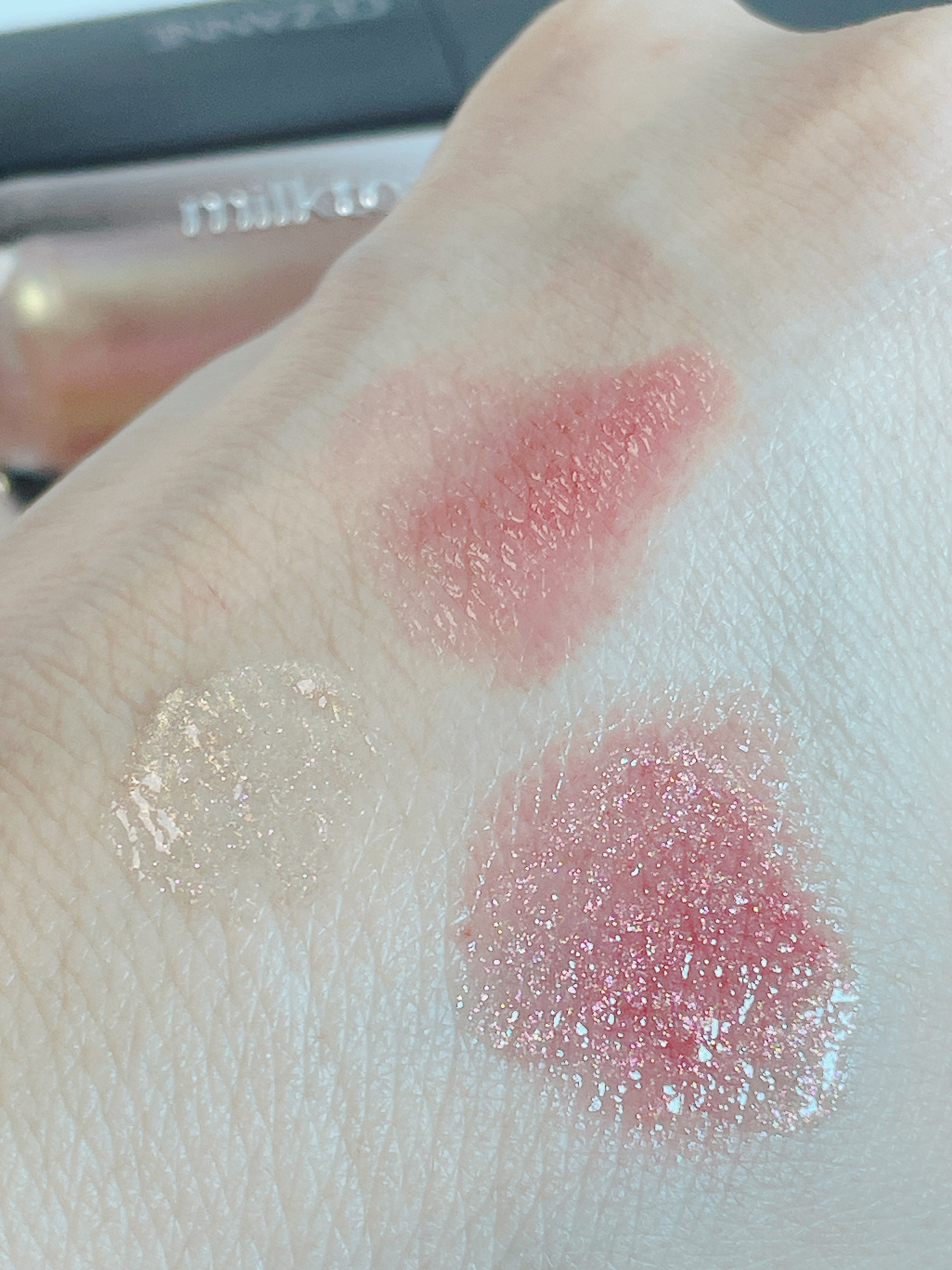 デューステインシアーオーロラグロス 01 ハニーデュー/Milk Touch/リップグロスを使ったクチコミ（3枚目）