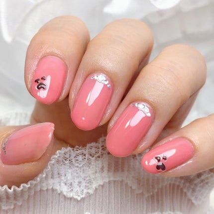 ミルクティ on LIPS 「✴✴チャームスティックジェルで簡単可愛いつやんつやんネイル💖✴..」(6枚目)