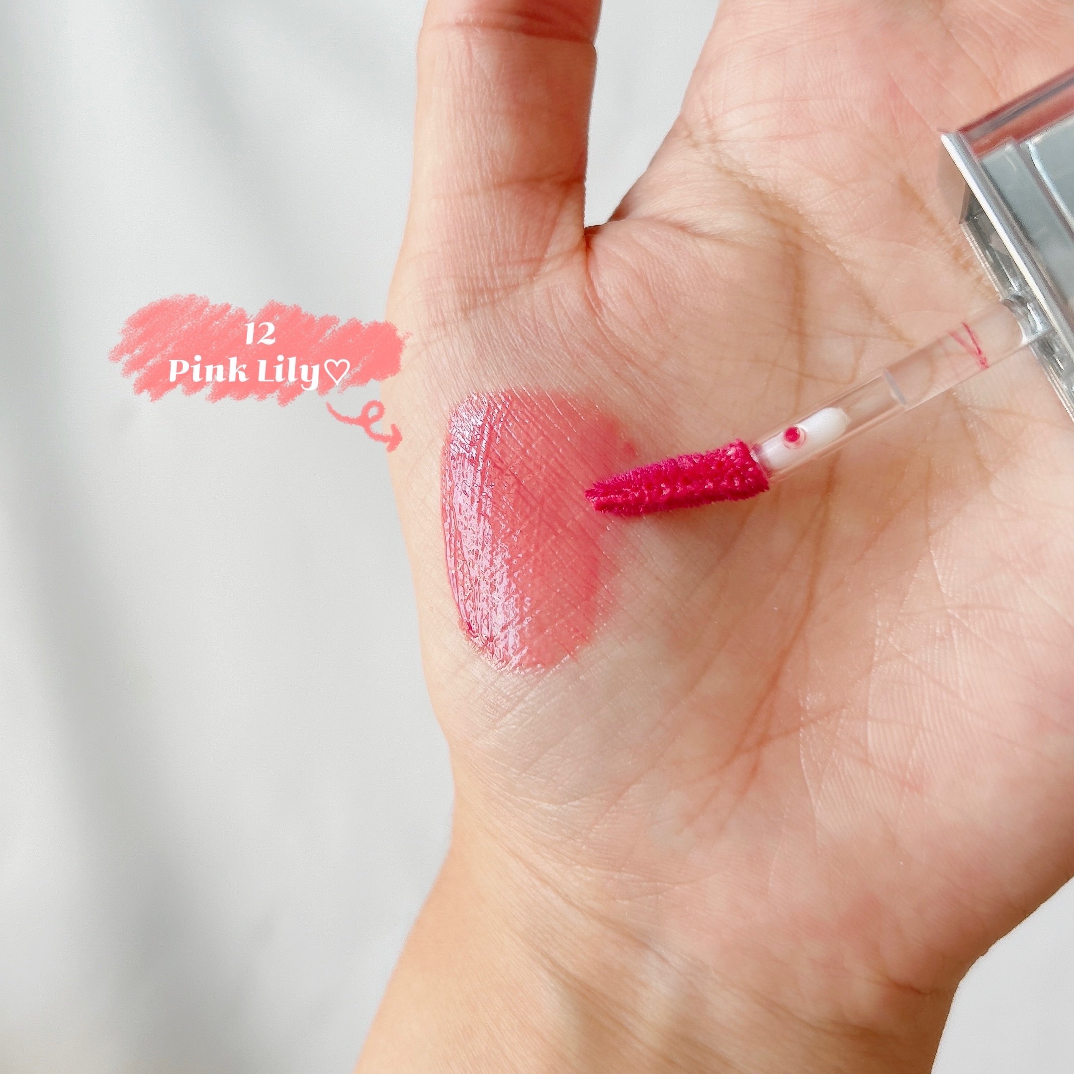 フローウェーブティント 12 ピンクリリー(Pink Lily)/COSNORI/リップティントを使ったクチコミ（2枚目）