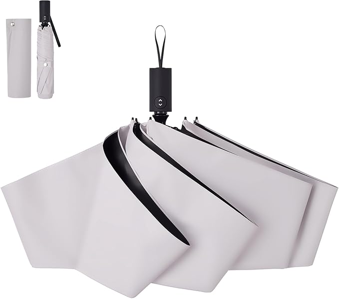 TierFold Series 逆戻り防止の安全式自動開閉折りたたみ傘 クラシックグレー