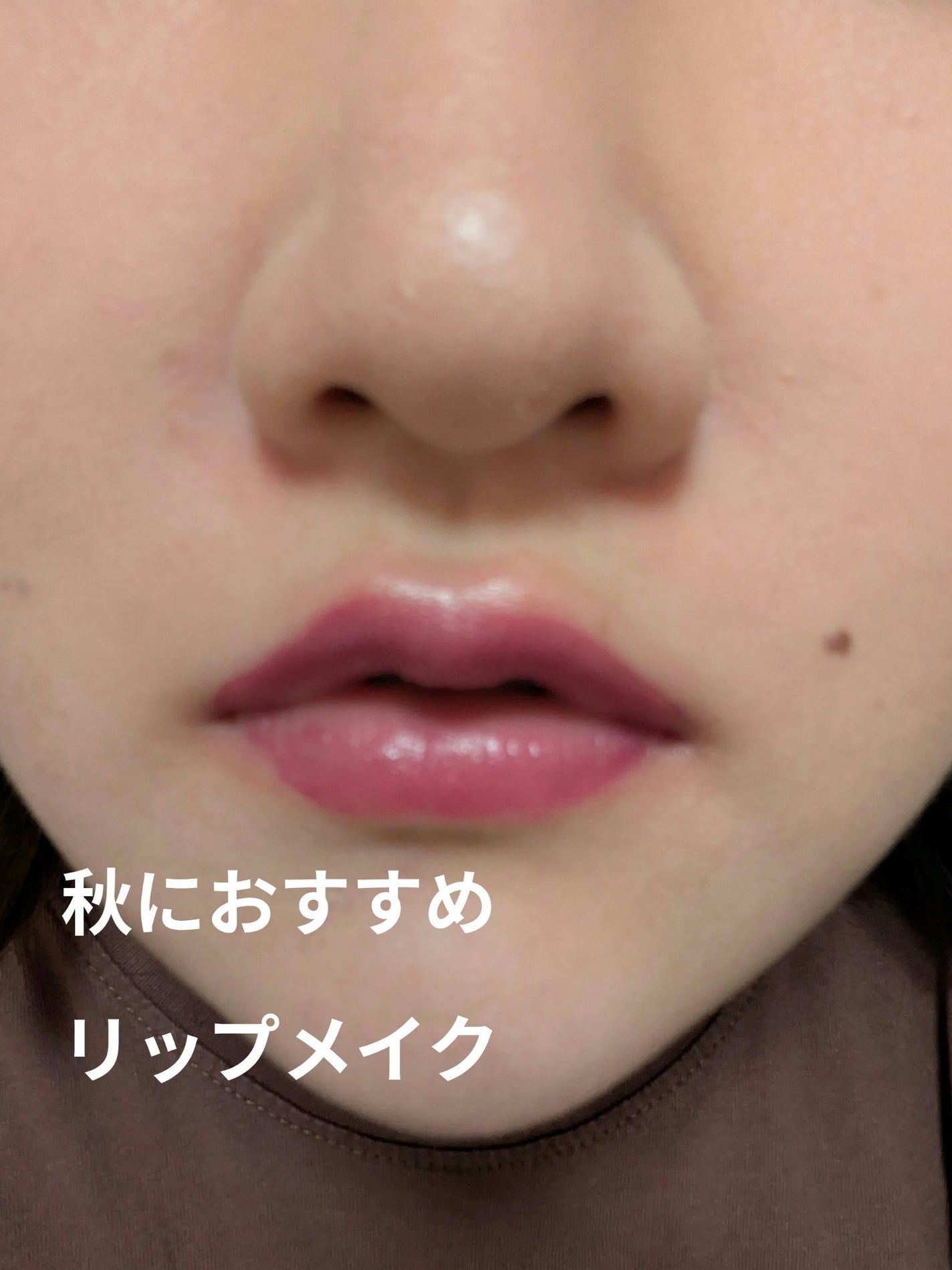 みなつき on LIPS 「いつものリップを秋仕様にお手軽にメイクを秋にアップデートしたけ..」(1枚目)