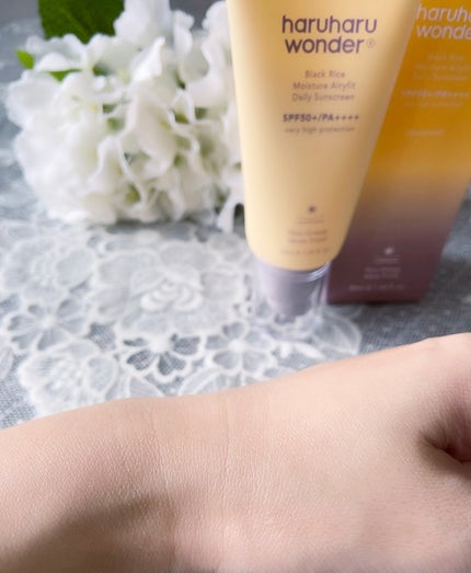 ブラックライスモイスチャーエアリーフィットデイリーサンスクリーン/haruharu wonder/日焼け止めクリームを使ったクチコミ(10枚目)