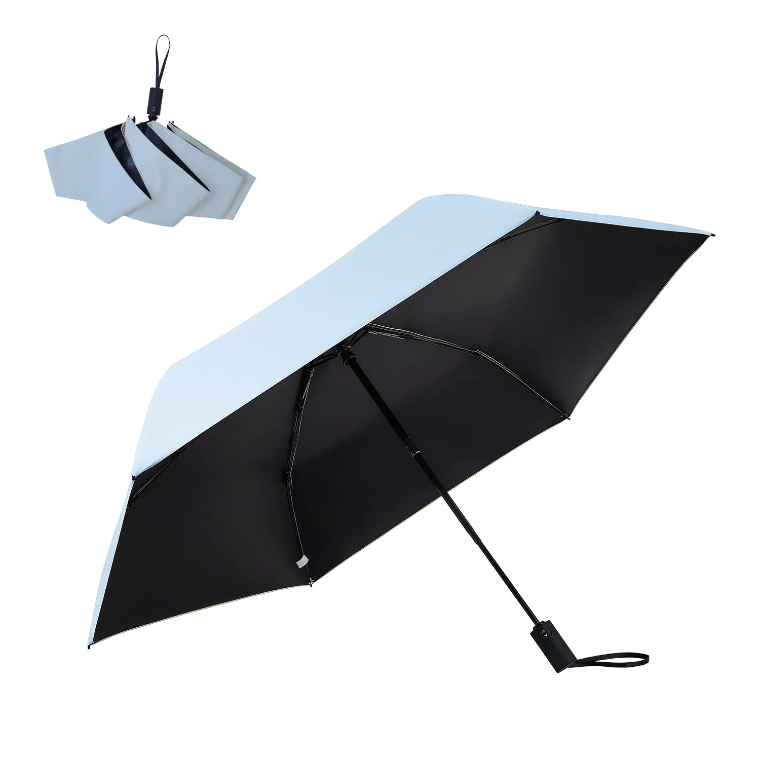 TierFold Series 逆戻り防止の安全式自動開閉折りたたみ傘 ブルー