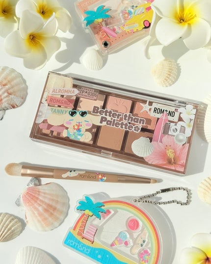 rom&nd ベターザンパレットのクチコミ「
ロムアンドとサンリオコラボきた❤︎
そして激かわ日焼けシナモンくんとコラボ🌺 
夏らしいデ.....」(3枚目)