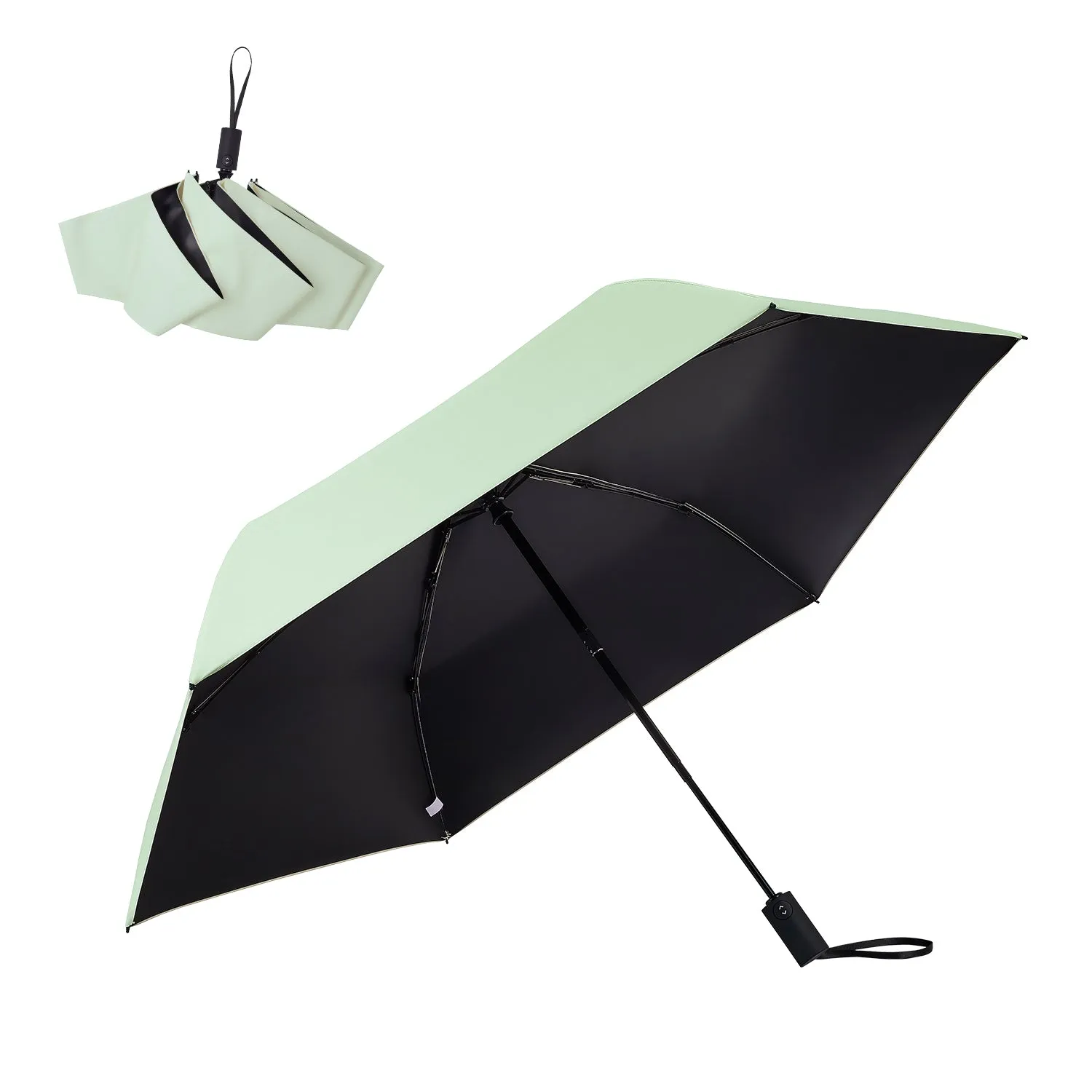 TierFold Series 逆戻り防止の安全式自動開閉折りたたみ傘 ライトグリーン