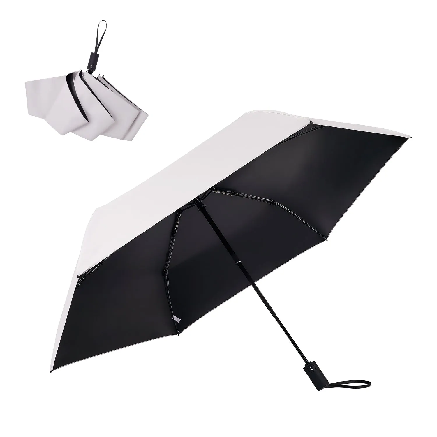TierFold Series 逆戻り防止の安全式自動開閉折りたたみ傘 ホワイト