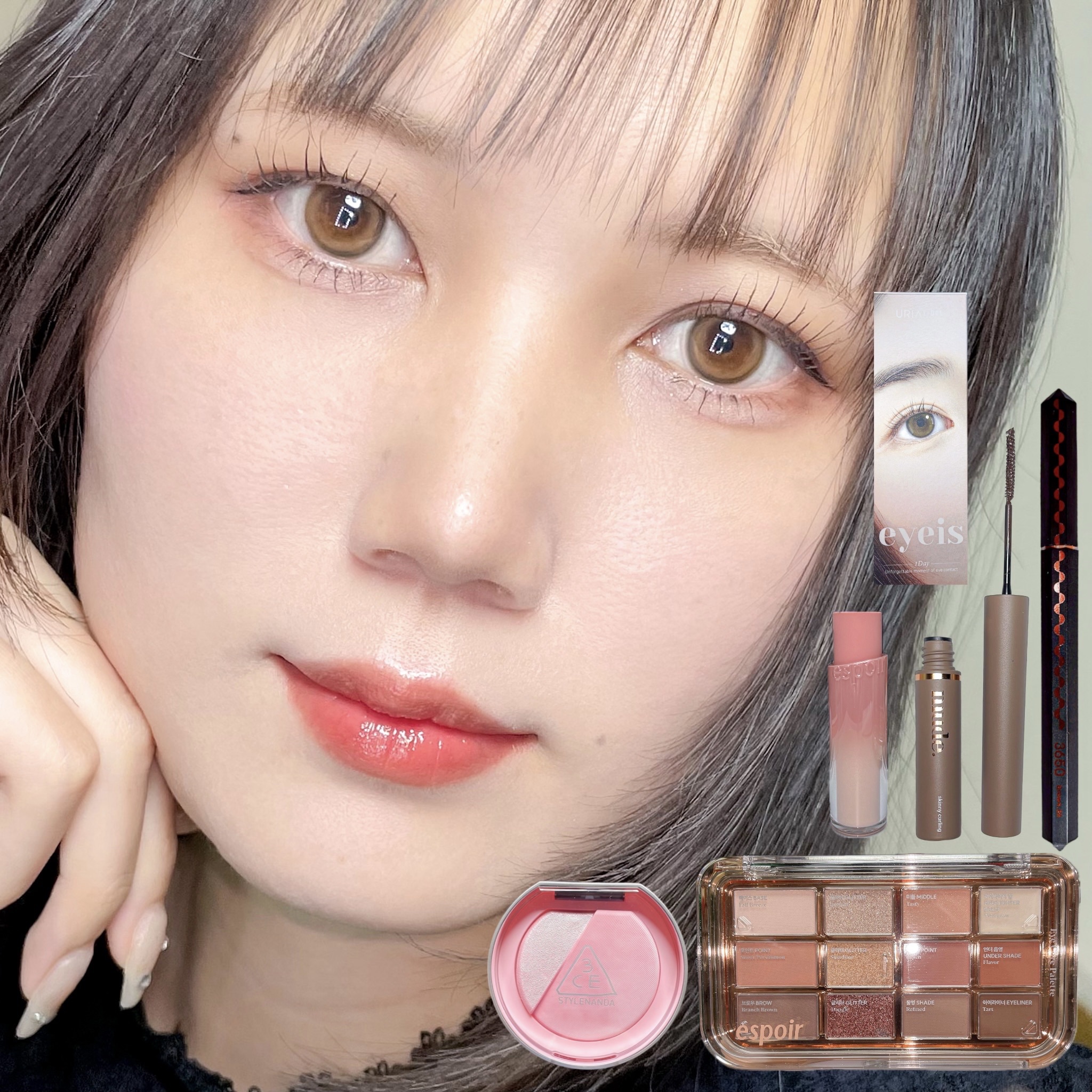 インスパイアスキニーカーリングマスカラ 04 アッシュブラウン/mude./マスカラを使ったクチコミ（1枚目）