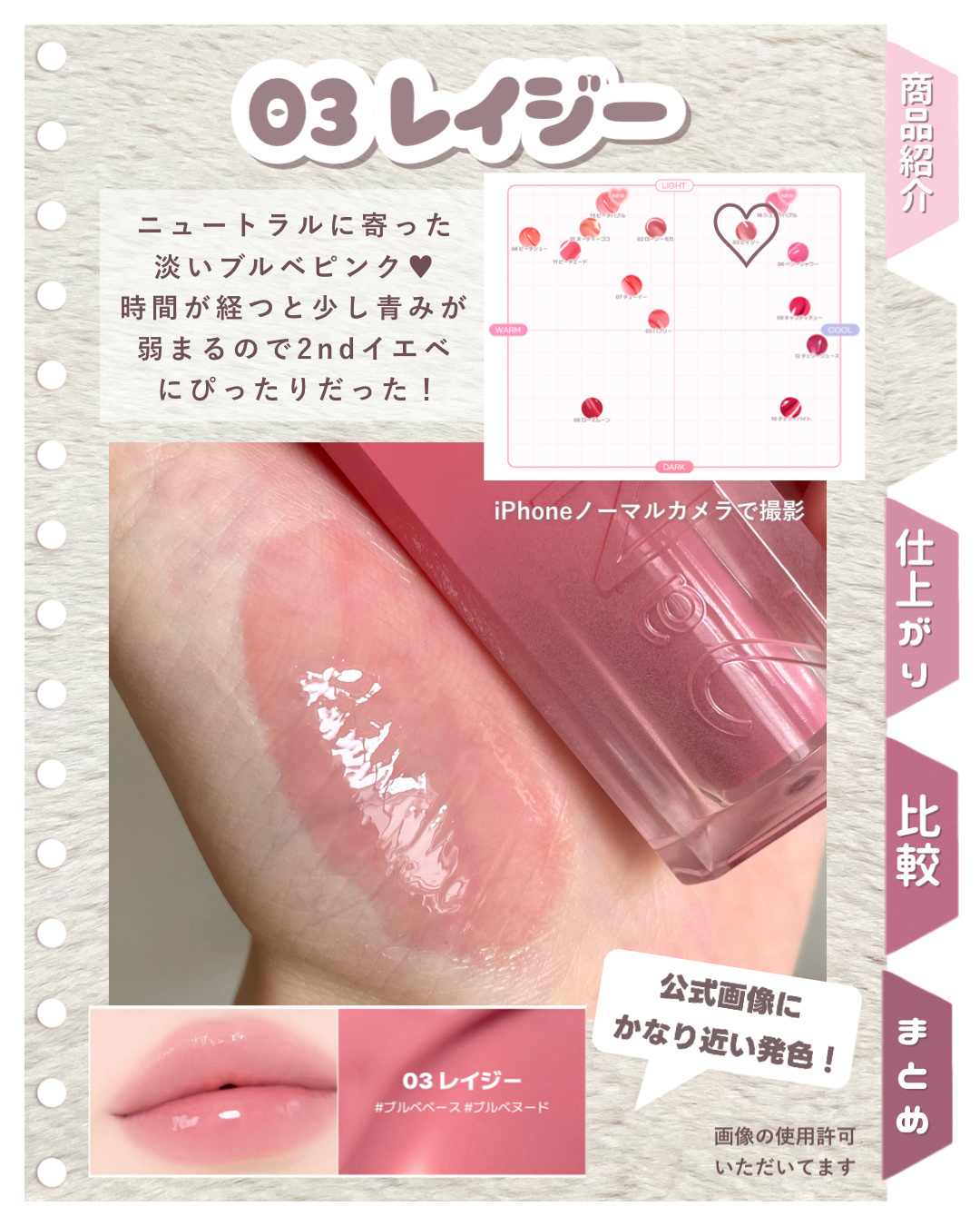 グレイズバウンシングティント 03 Lazy/2aN/リップティントを使ったクチコミ（3枚目）