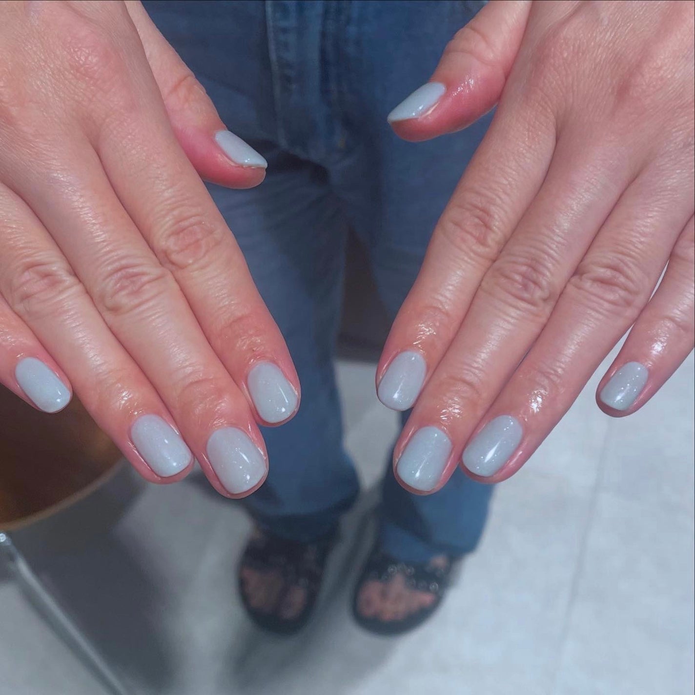 𐔌՞ . .՞ 𐦯 on LIPS 「🩵いいね、保存嬉しいです🎶#ネイル#ジェルネイル#垢抜け#ネイ..」(1枚目)