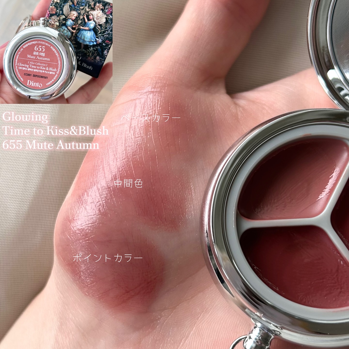 グローイングタイムトゥーキスアンドブラッシュ/Dinto/口紅を使ったクチコミ（3枚目）