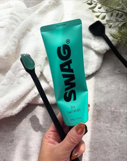 SWAG Tooth pasteのクチコミ「SWAGのオーラルケアシリーズ💚
デザイン性が高く、スタイリッシュで見た目がオシャレ🥹💠
.....」(2枚目)