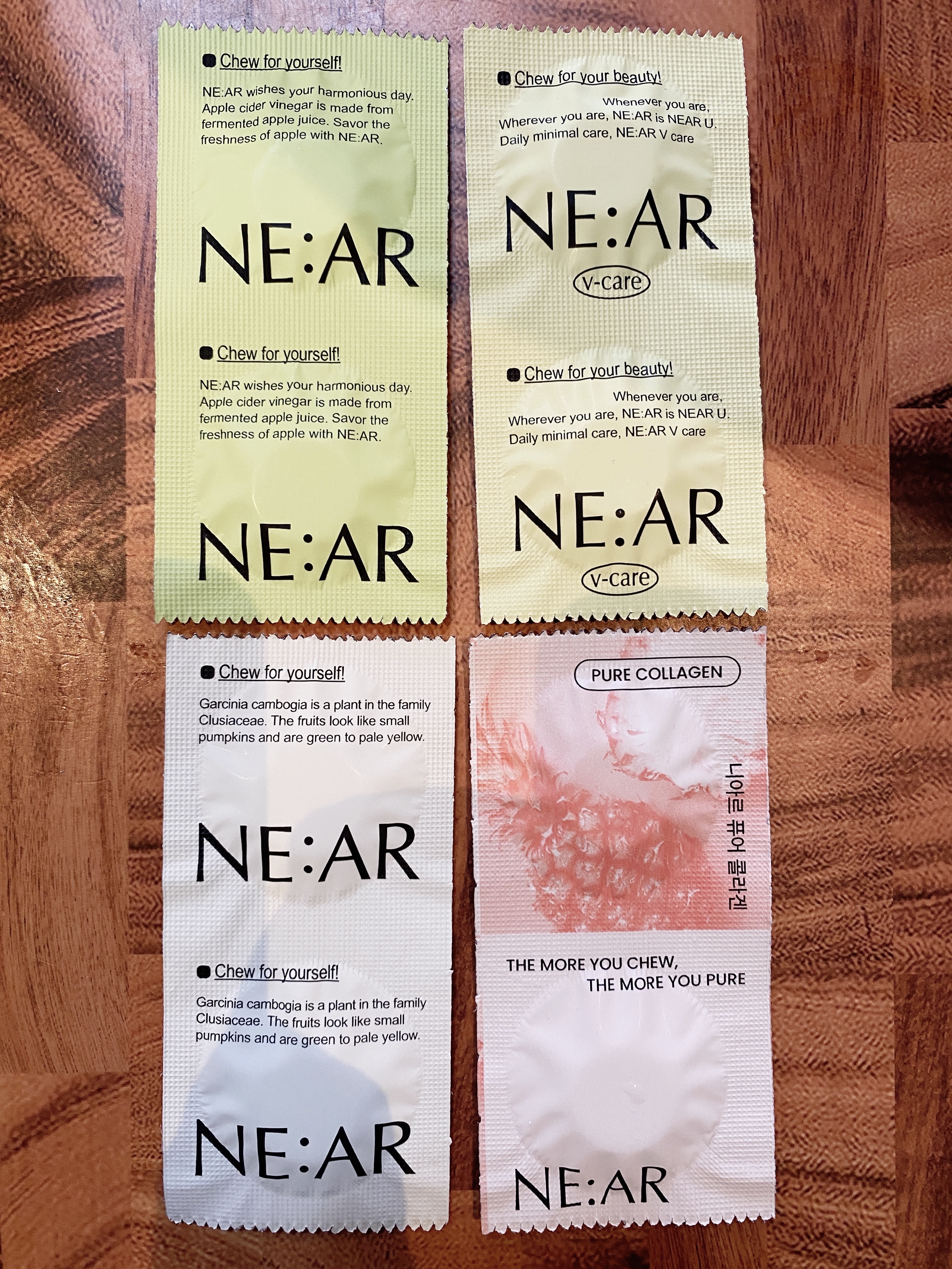 ドンコス フェスティバル2025AWで頂きました！

【使った商品】
NE:AR ニアル　ピュアコラーゲン
NE:AR APPLECIDERVINEGAR
NE:ARニアル　Vケア
NE:ARガルシニア

【使用感】
清潔感あるパケ
私は妊