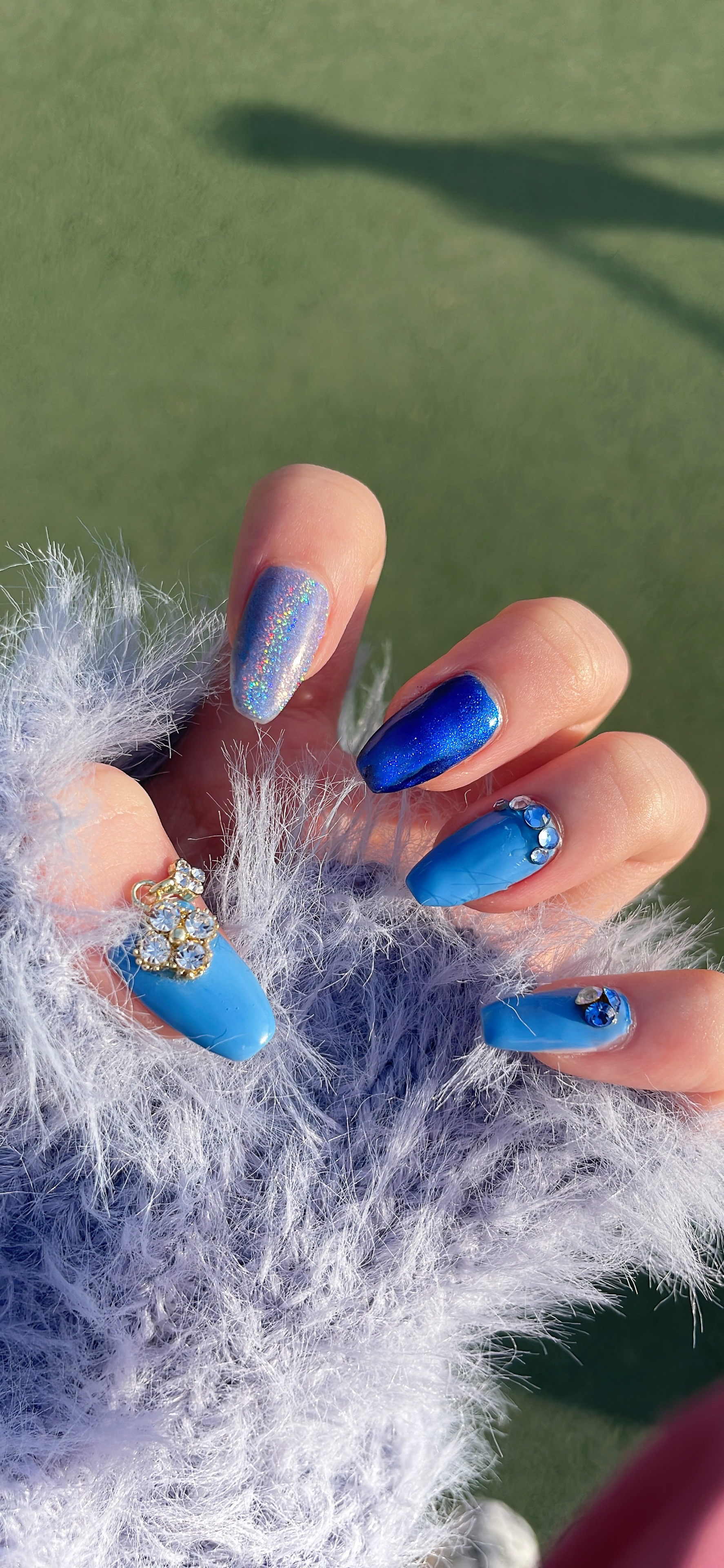 ジェルネイル ブルー/セリア/ジェルネイルを使ったクチコミ（1枚目）