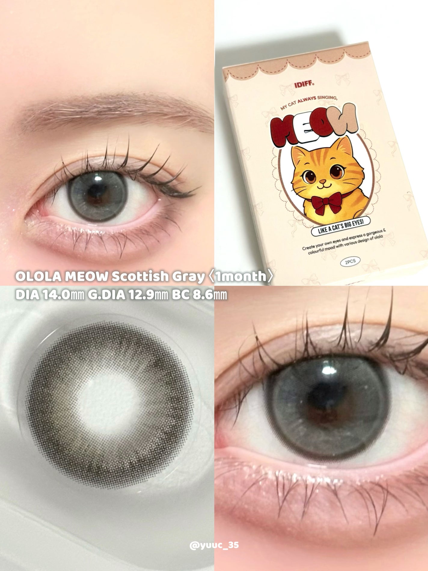 MEOW(ミヤオ) 1month/OLOLA/1ヶ月(1MONTH)カラコンを使ったクチコミ(4枚目)