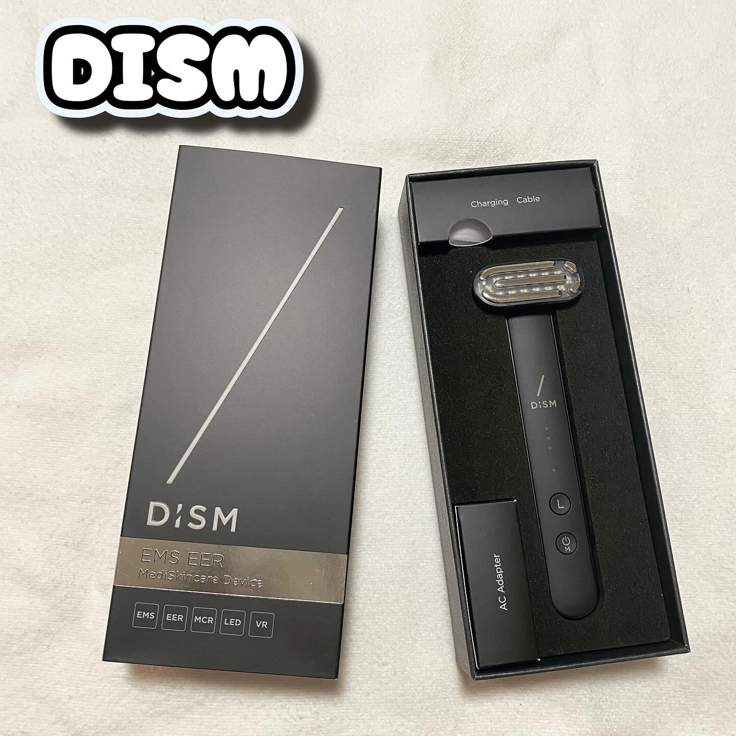 🫧 DISM　EMS EER メディスキンケアデバイス

+——————————–+

引き締めもスキンケアもこれ1本で叶う多機能美顔器 ✨

📝Point
▷ EMS機能：微弱電流で筋肉を刺激し、フェイスラインや肌の引き締めをサポート