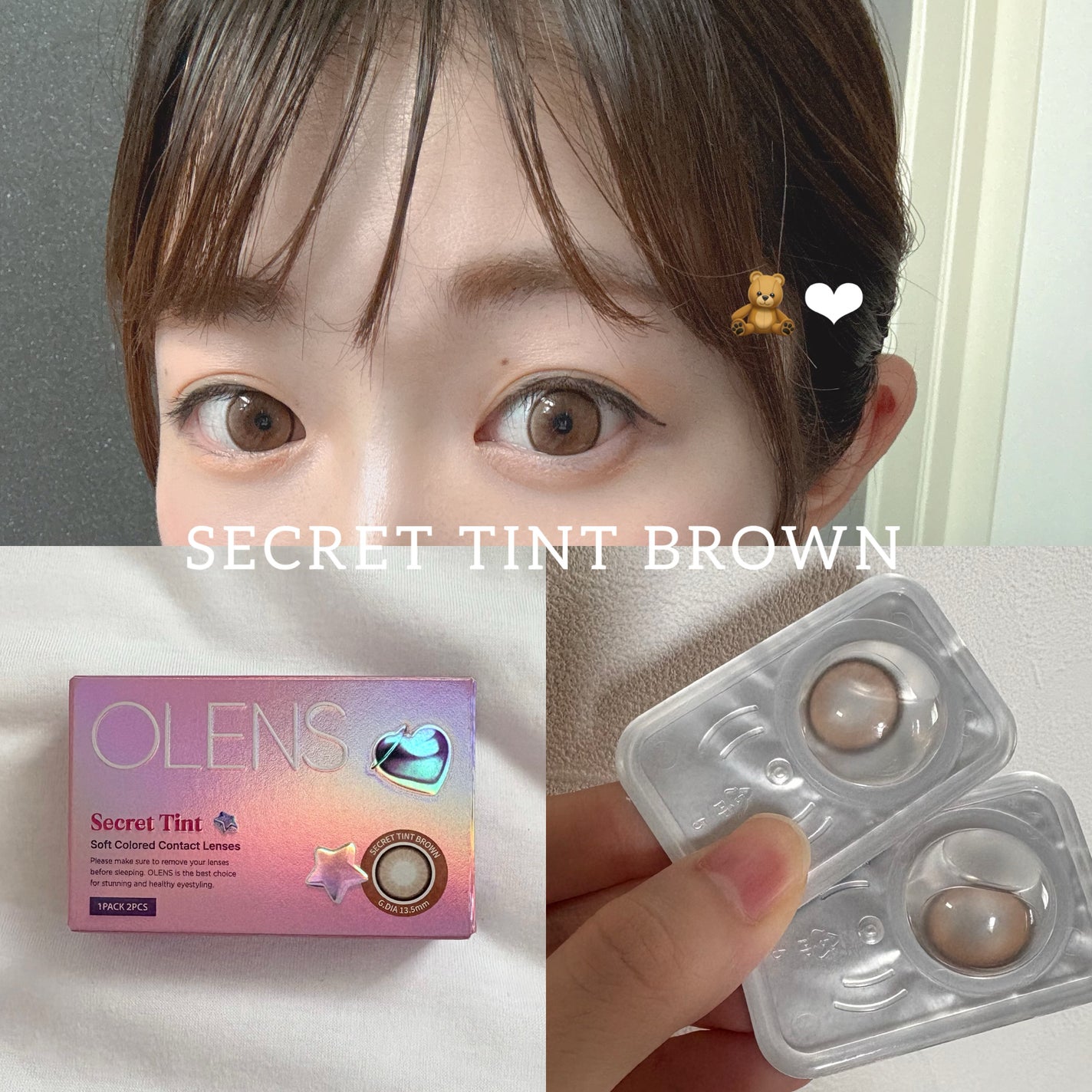 secret tint/OLENS/1ヶ月(1MONTH)カラコンを使ったクチコミ(2枚目)