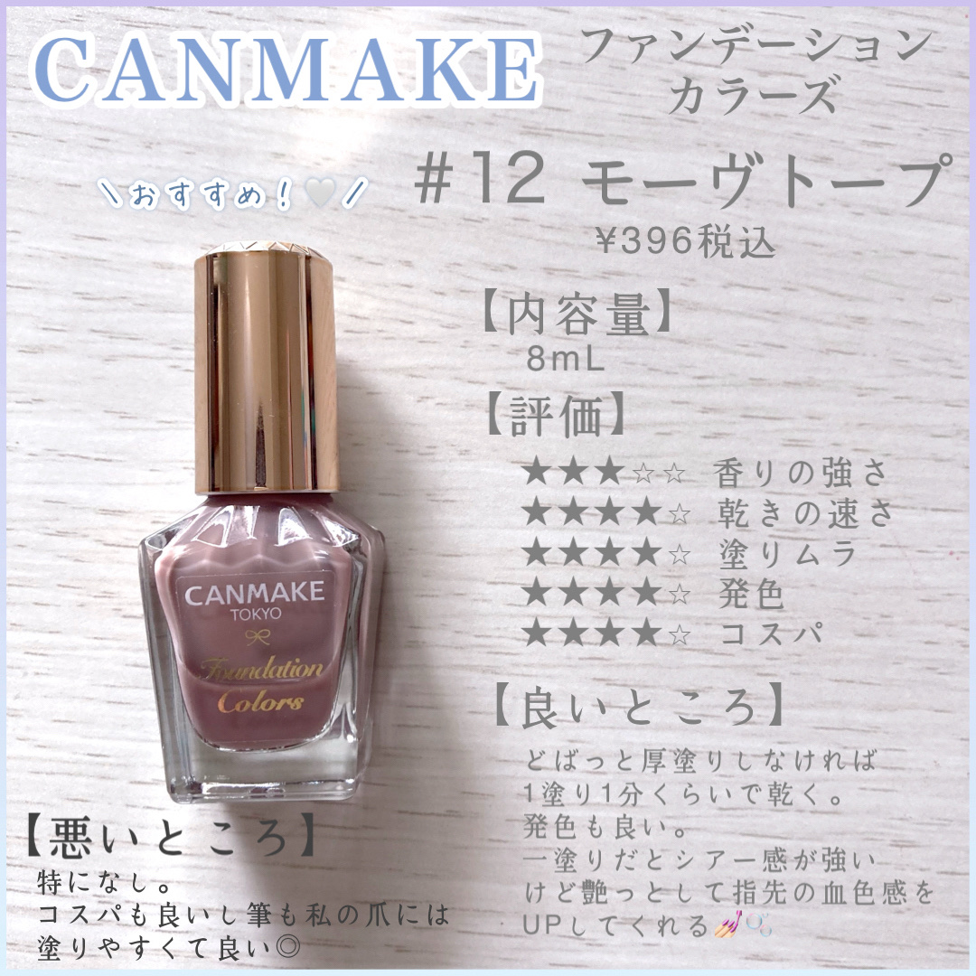 ファンデーションカラーズ/キャンメイク/マニキュアを使ったクチコミ（1枚目）