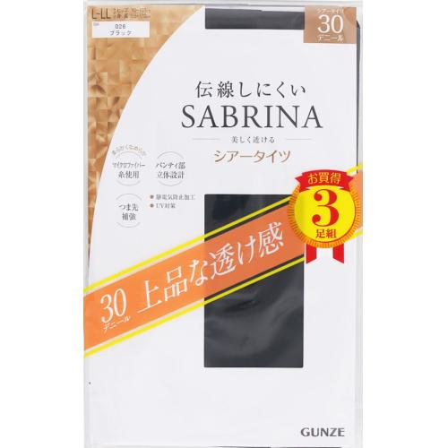 伝線しにくく、美しく透けるシアータイツ。30デニールシアータイツ L〜LL ブラック