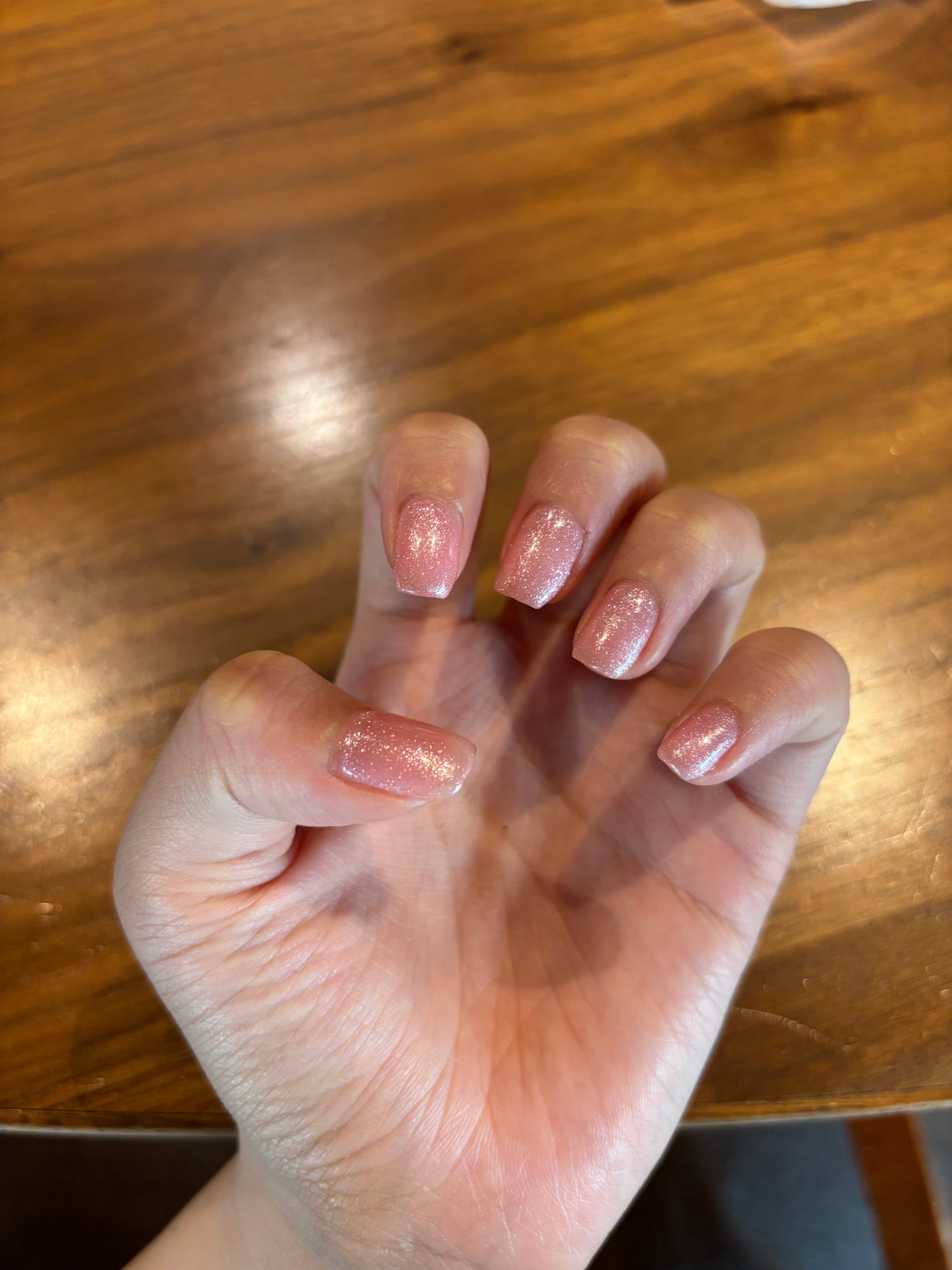 なしか フォロバ100🩵 on LIPS 「🆕ネイル💅シンプルなピンクラメにしました🤗💓シンプルだけどかわ..」(2枚目)