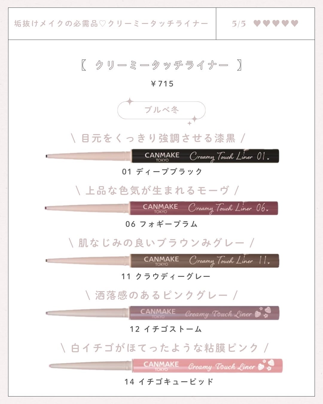 クリーミータッチライナー/キャンメイク/ジェルアイライナーを使ったクチコミ(5枚目)