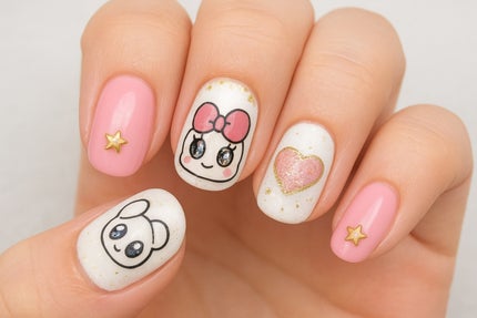 #ラブリっちネイル,#たまごっちネイル,#キャラネイル,#キラキラネイル,#ぷっくりネイル,#アイドルネイル,#ホワイトネイル,#ピンクネイル,#3Dネイル,#推しネイル,#痛ネイル,#個性派ネイル,#可愛いネイルのネイルデザイン