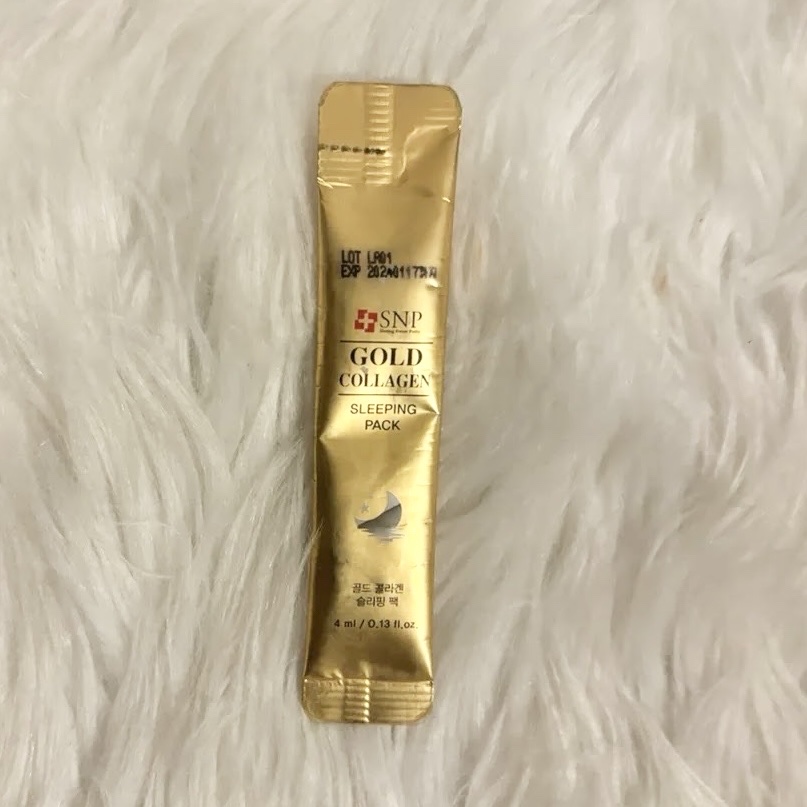 SNP ゴールド コラーゲン スリーピングパックのクチコミ「💛SNP：ゴールド コラーゲン スリーピングパック

Point
☑︎豚皮から抽出したコラーゲ.....」（1枚目）