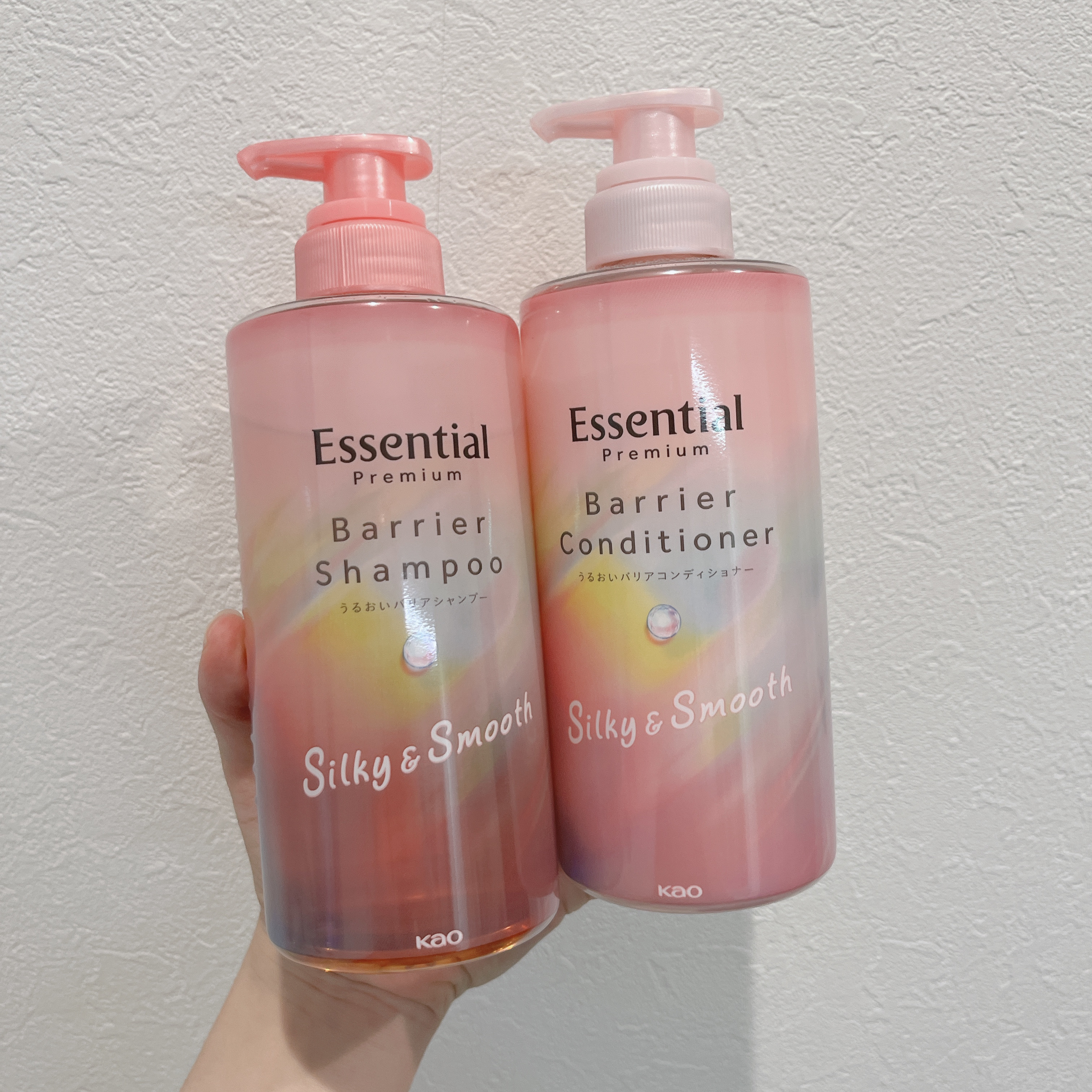 エッセンシャルプレミアム バリアシャンプー・コンディショナー シルキー＆スムース コンディショナー ポンプ 450ml【新】/エッセンシャル/市販シャンプーを使ったクチコミ（1枚目）