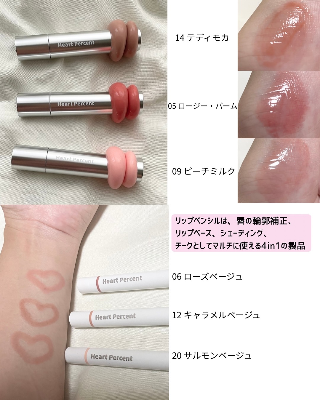 ドットオンムードリップペンシル/Heart Percent/リップライナーを使ったクチコミ（2枚目）