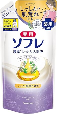薬用ソフレ 濃厚しっとり入浴液 ホワイトフローラルの香り つめかえ400mL(約10回分)
