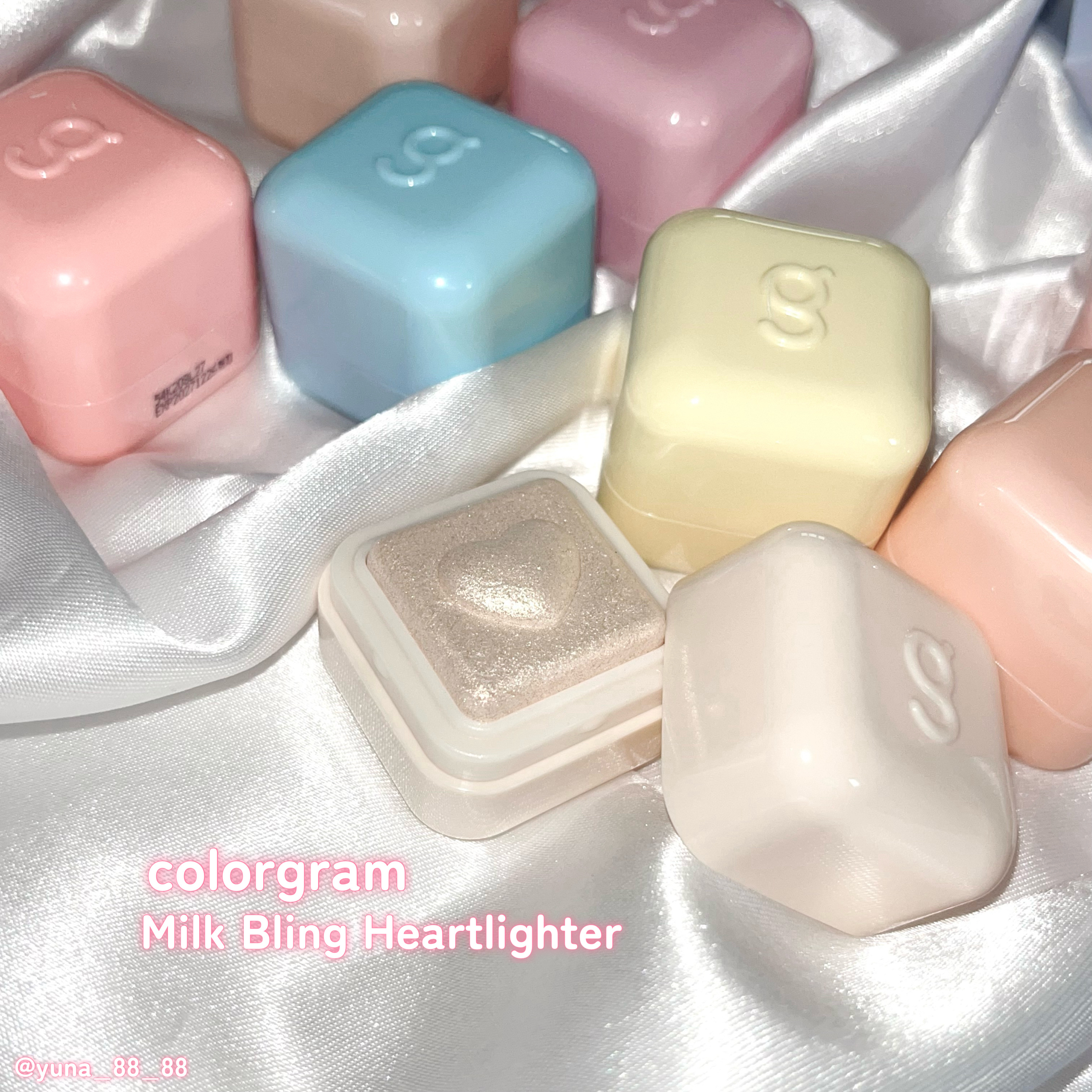 ミルクブリンハートライター 02 ピンクハート/Colorgram/パウダーハイライトを使ったクチコミ（3枚目）