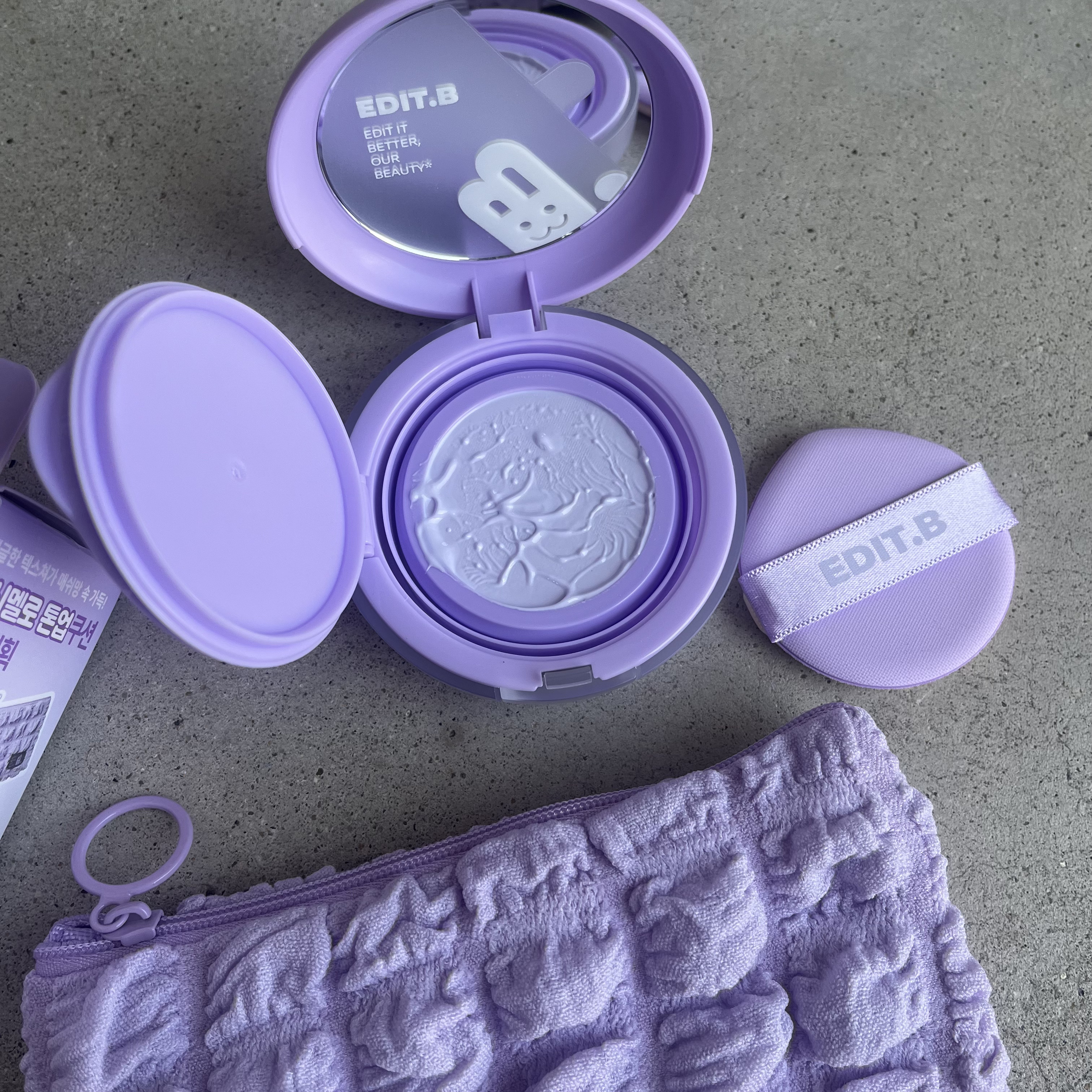 マシュマロトーンアップクッション パープル/EDIT.B/クッションファンデーションを使ったクチコミ（2枚目）