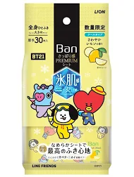BAN さっぱり感 PREMIUMシート クールタイプ さわやかレモンの香り 30枚入(BTSデザイン)