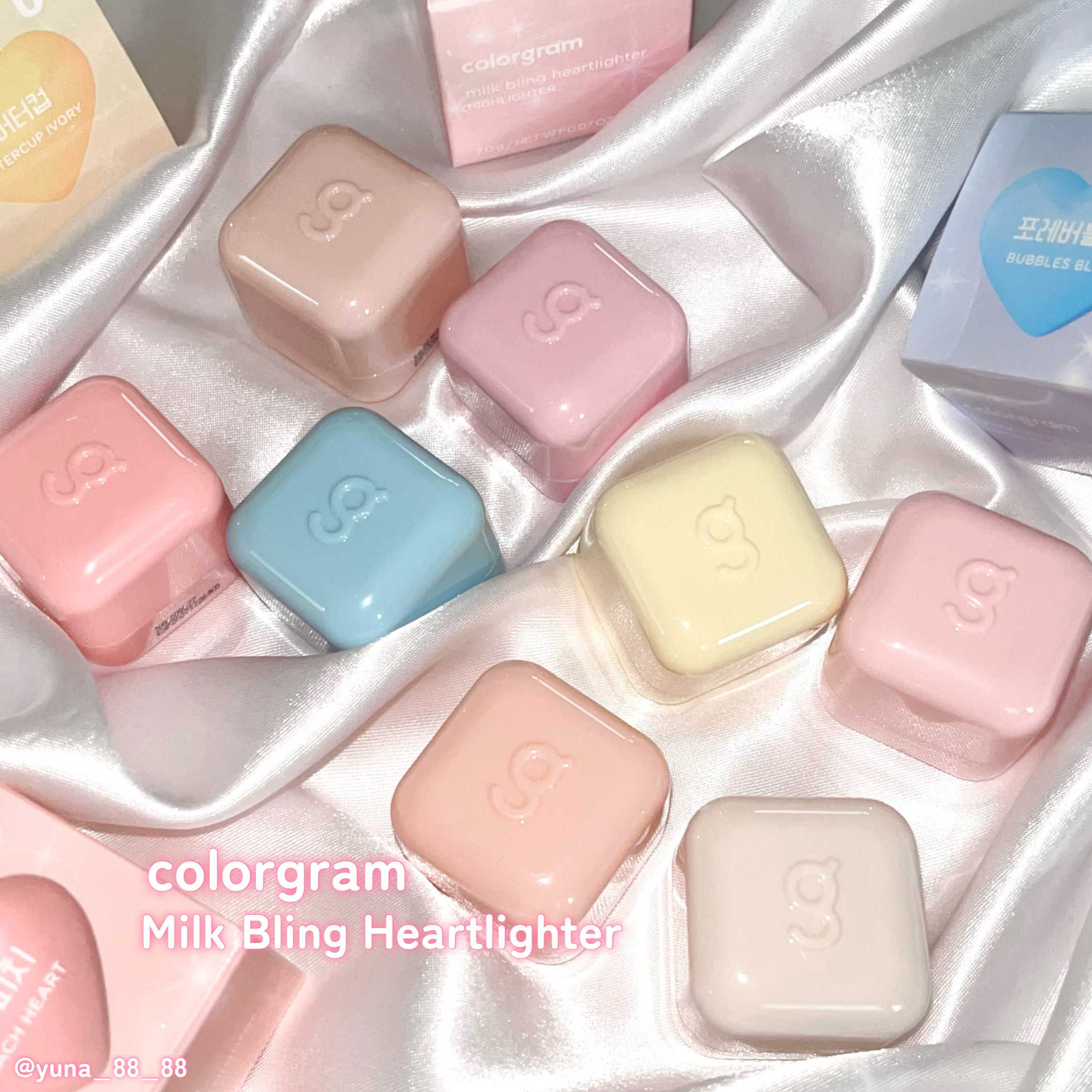 ミルクブリンハートライター 02 ピンクハート/Colorgram/パウダーハイライトを使ったクチコミ（2枚目）