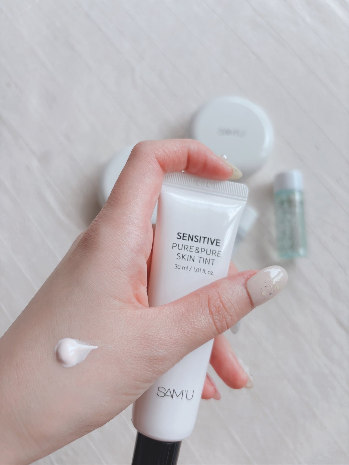 センシティブピュア&ピュアスキンティント/SAM'U/化粧下地を使ったクチコミ(2枚目)