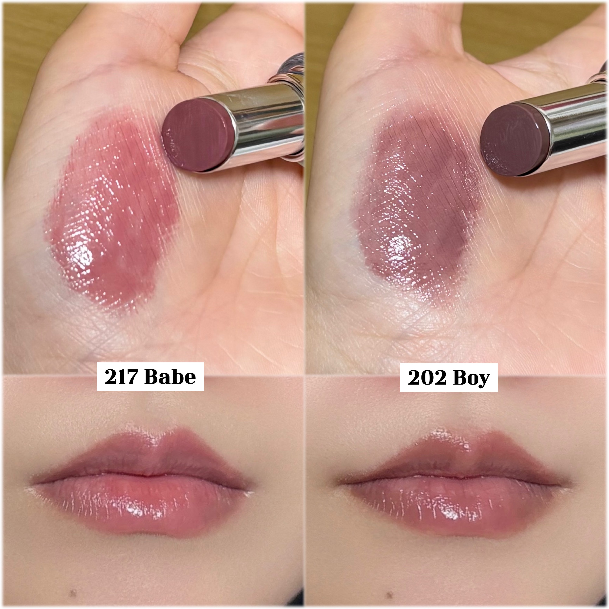 ボンディンググロウリップスティック ＃217　Babe ベイブ/Laka/口紅を使ったクチコミ（2枚目）