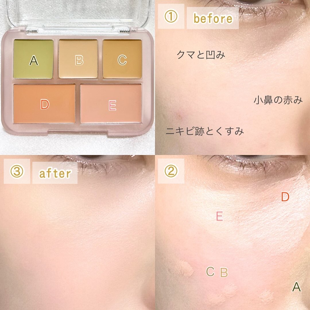 コンシールブレンダーパレット/LUNA/パレットコンシーラーを使ったクチコミ(5枚目)