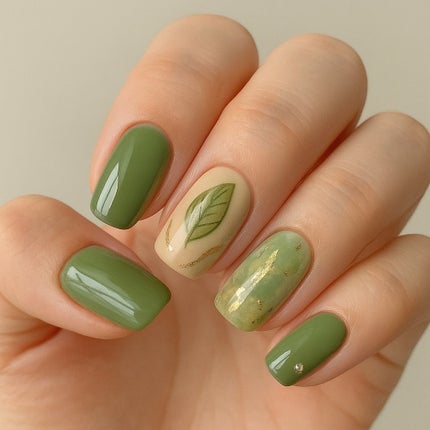 #リーフィアネイル,#ポケモンネイル,#キャラネイル,#グリーンネイル,#リーフネイル,#癒しネイル,#大人可愛いネイル,#推しネイル,#痛ネイルのネイルデザイン