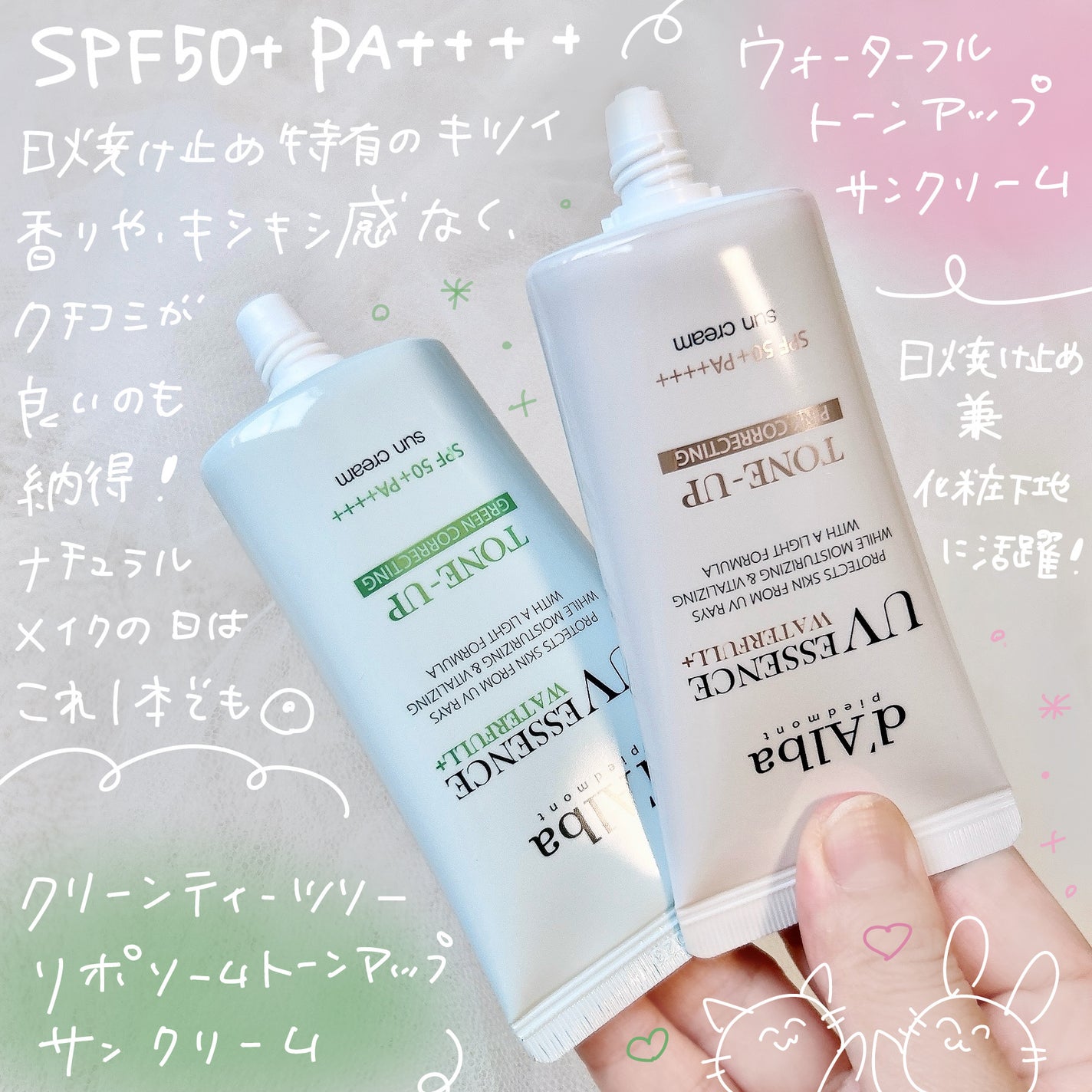 ウォータフルトーンアップサンクリーム/ダルバ/日焼け止めクリームを使ったクチコミ(2枚目)