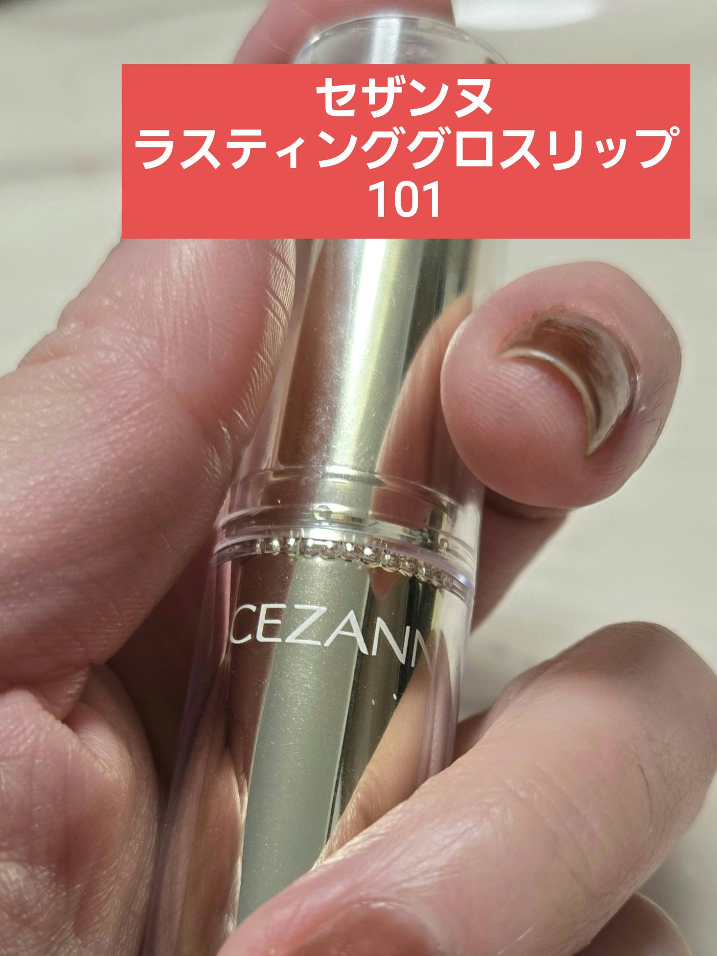 ラスティンググロスリップ 101 ブラウン系/CEZANNE/口紅を使ったクチコミ（1枚目）