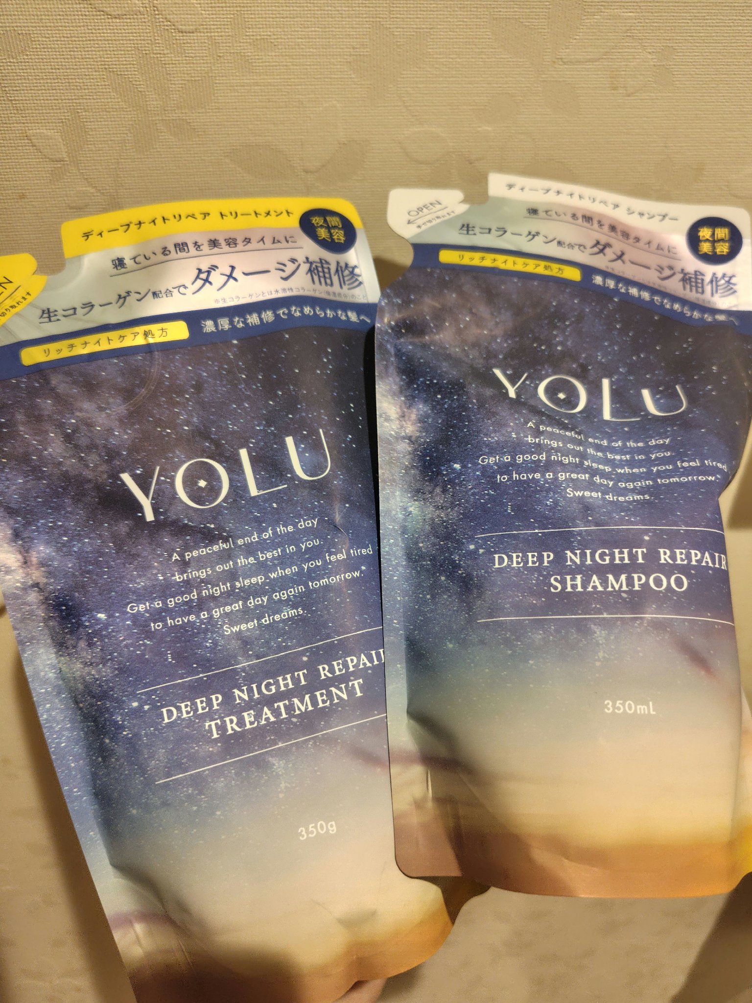 ディープナイトリペアシャンプー／トリートメント シャンプー 詰め替え（350ml）/YOLU/シャンプー・コンディショナーを使ったクチコミ（1枚目）